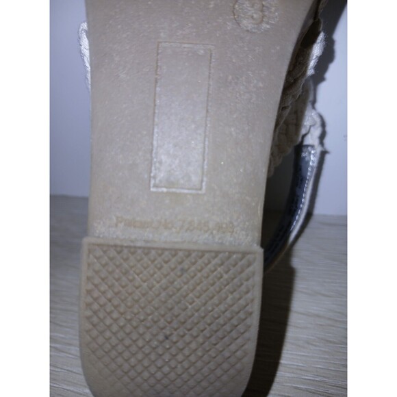 SO Adriene Cork Wedge Sandals White Woven Upper Open Toe Girls Size 3 Medium - Picture 16 of 16